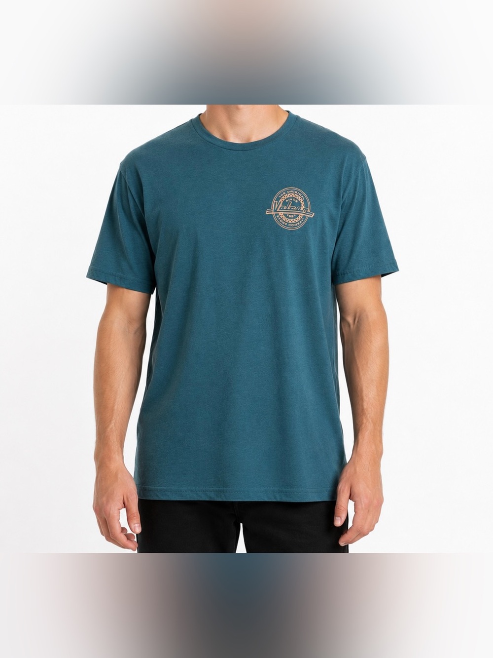 New Volcom Shirt Sz Large Modern Fit Mens Graphic Tee Shirt Logo Back  Stretch L